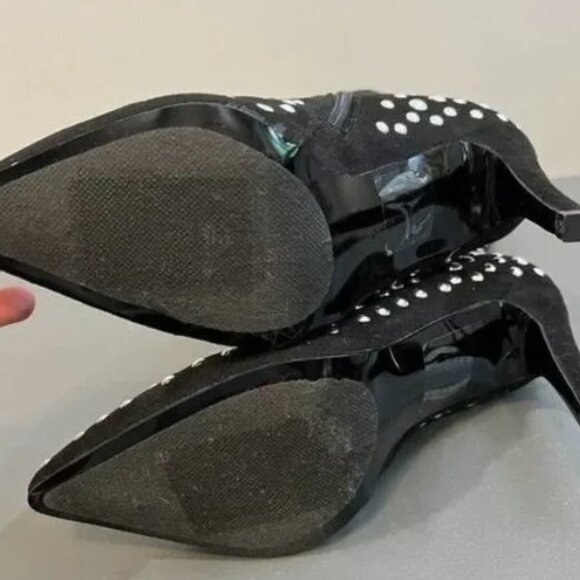 NWOT LAUREN LORRAINE Black Haddie Silver Studded Boots - Picture 5 of 5